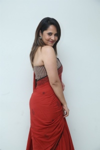 Actress Anasuya Bharadwaj Red Saree Photos