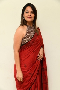 Actress Anasuya Bharadwaj Red Saree Photos
