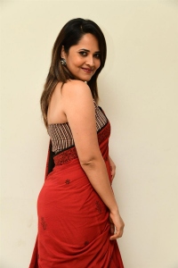 Actress Anasuya Bharadwaj Red Saree Photos