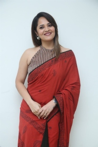 Rangamarthanda Heroine Anasuya Bharadwaj Red Saree Photos