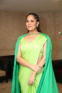 Simbaa Movie Actress Anasuya Green Saree Images