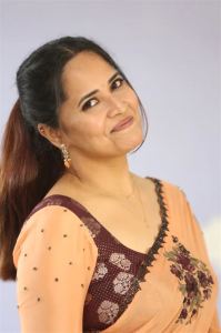 Actress Anasuya Saree Pics @ Simbaa Trailer Launch