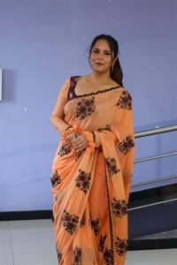 Actress Anasuya Saree Pics @ Simbaa Trailer Launch