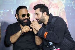 Sandeep Reddy Vanga, Ranbir Kapoor @ Animal Movie Press Meet Hyderabad Photos