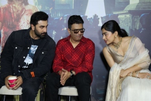 Ranbir Kapoor, Bhushan Kumar, Rashmika Mandanna @ Animal Movie Press Meet Hyderabad Photos