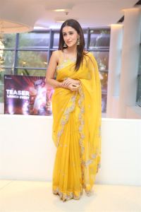 Anshu Ambani Yellow Saree Pics @ Mazaaka Teaser Launch