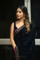 Actress Anu Emmanuel Hot in Dark Blue Saree with Sleeveless Blouse Photos HD
