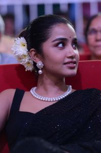 Anupama Parameswaran Black Saree Pics @ Tillu Square Success Celebrations