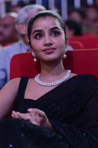 Anupama Parameswaran Black Saree Pics @ Tillu Square Success Meets