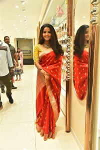 Actress Anupama Parameswaran in Silk Saree Stills