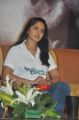 Actress Anushka Shetty in White T-Shirt Photos @ Irandam Ulagam Press Meet