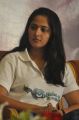 Actress Anushka White T-Shirt Photos @ Irandam Ulagam Press Meet