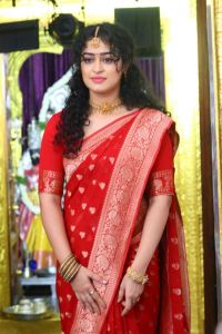 Telugu Actress Apsara Rani Red Saree Cute Stills