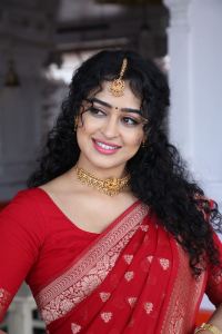 Telugu Actress Apsara Rani Red Saree Cute Stills