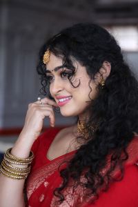 Telugu Actress Apsara Rani Red Saree Cute Stills