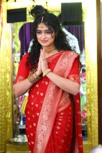 Telugu Actress Apsara Rani Red Saree Cute Stills