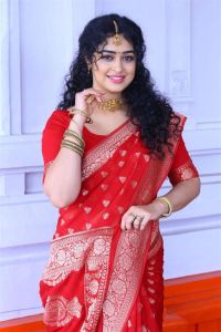 Telugu Actress Apsara Rani Red Saree Cute Stills