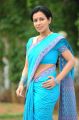 Flora Asha Saini Hot Stills in Blue Cotton Saree