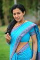 Telugu Actress Mayuri Hot in Blue Cotton Saree Stills