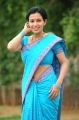 Telugu Actress Asha Saini Hot Stills in Blue Cotton Saree