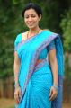 Actress Flora Asha Saini in Blue Cotton Saree Stills