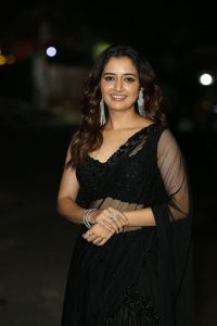 Actress Ashika Ranganath Black Saree Images