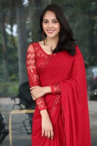 Ee Saraina Movie Actress Aswini Ayaluru Red Saree Stills