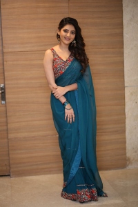 Meter Movie Actress Athulya Ravi Blue Saree Pics