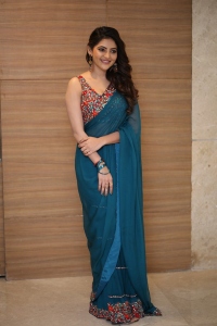 Meter Movie Actress Athulya Ravi Blue Saree Pics