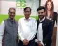 Mr. Narsaria, Dr. Ram Barot & Shashank Narsaria (Owner, BE) at the inauguration of Basic Elements-Pro Unisex Salon in Malad, Mumbai.