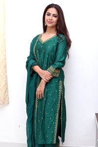 Actress Avika Gor Images in Green Dress