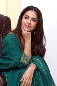 Actress Avika Gor Images in Green Dress