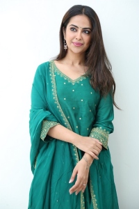 Actress Avika Gor Images in Green Dress