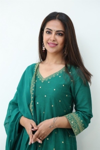 Actress Avika Gor Images in Green Dress