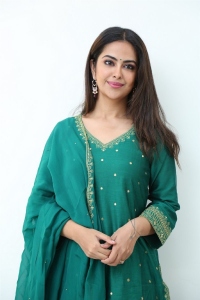 Actress Avika Gor Images in Green Dress