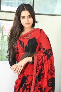 Telugu Actress Ayesha Khan Red Saree Images