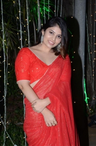 Masooda Actress Bandhavi Sridhar Red Saree Pics