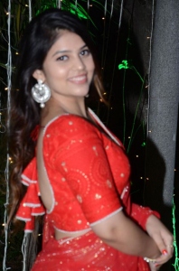 Masooda Actress Bandhavi Sridhar Red Saree Pics