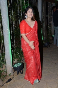 Masooda Actress Bandhavi Sridhar Red Saree Pics