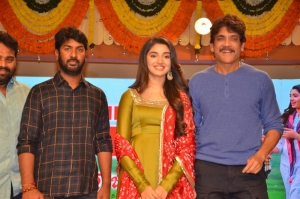 Kalyan Krishna Kurasala, Kriti Shetty, Nagarjuna @ Bangarraju Movie Release Date Press Meet Stills