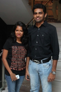 Balaji Mohan with wife Aruna at Batman 3 Premiere Show Chennai Stills