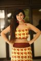 Heroine Harshitha Panwar Wearing yellow and brown printed crop top and long skirt