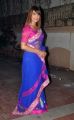 Bipasha Basu Hot Pictures in Blue Shimmer Faux Georgette Saree