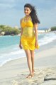 Kajal Hot in Yellow Skirt at Goa Beach