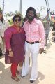 Actor Karunas with wife Grace at Chandamama Movie Shooting Spot Stills