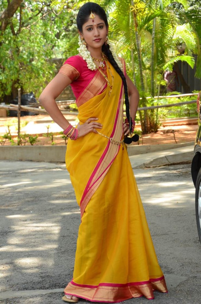Actress Chandini Chowdary in Silk Saree Photos | New Movie Posters