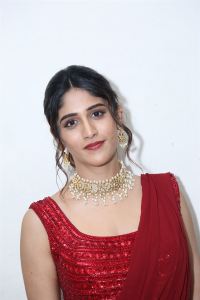 Actress Chandini Chowdary in Red Dress Pictures