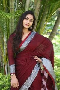 Actress Chandni Rao Saree Pics @ MY3 Arts Production No 1 Opening