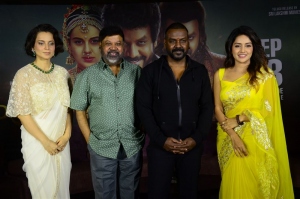 Kangana Ranaut, P Vasu, Raghava Lawrence, Mahima Nambiar @ Chandramukhi 2 Movie Press Meet Stills