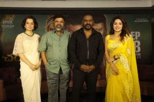 Kangana Ranaut, P Vasu, Raghava Lawrence, Mahima Nambiar @ Chandramukhi 2 Movie Press Meet Stills